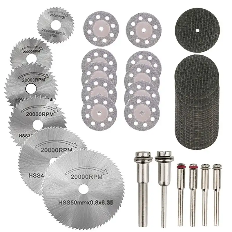 7 pcs Mini Diamond Rotary Cutting Off Saw Blade Wheel Disc Kit Tool 3.2mm Arbors