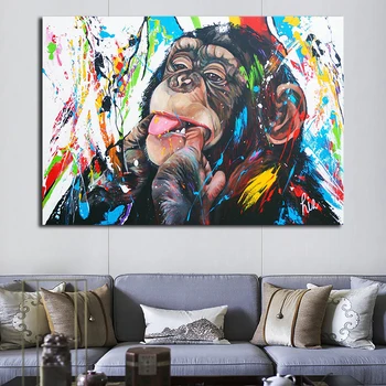 

Colorful Graffiti Monkey Canvas Paintings Wall Pictures for Printed on Poster and Prints Painting Living Room Home Decor Poster