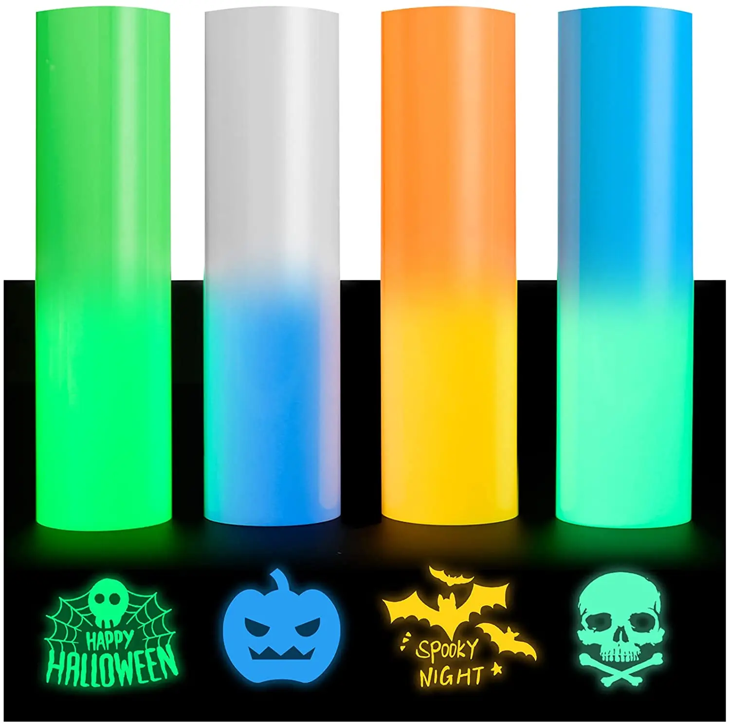 Luminous glow in dark Heat Transfer Vinyl noctilucent Heat Press Machine Tshirt Iron On HTV 1 Roll 12"x40"/30.5x100cm heat transfer vinyl