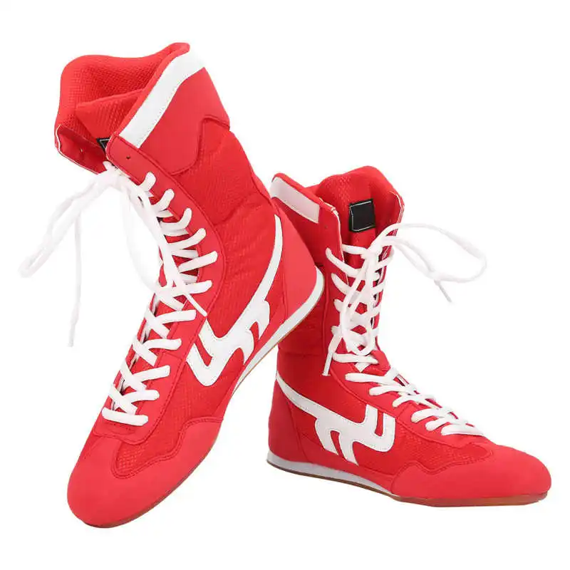 Professional Wrestling Shoes High-top Ankle Martial Arts Taekwondo ShoesNon-Slip Imitation Tendon Sole Boxing Shoes