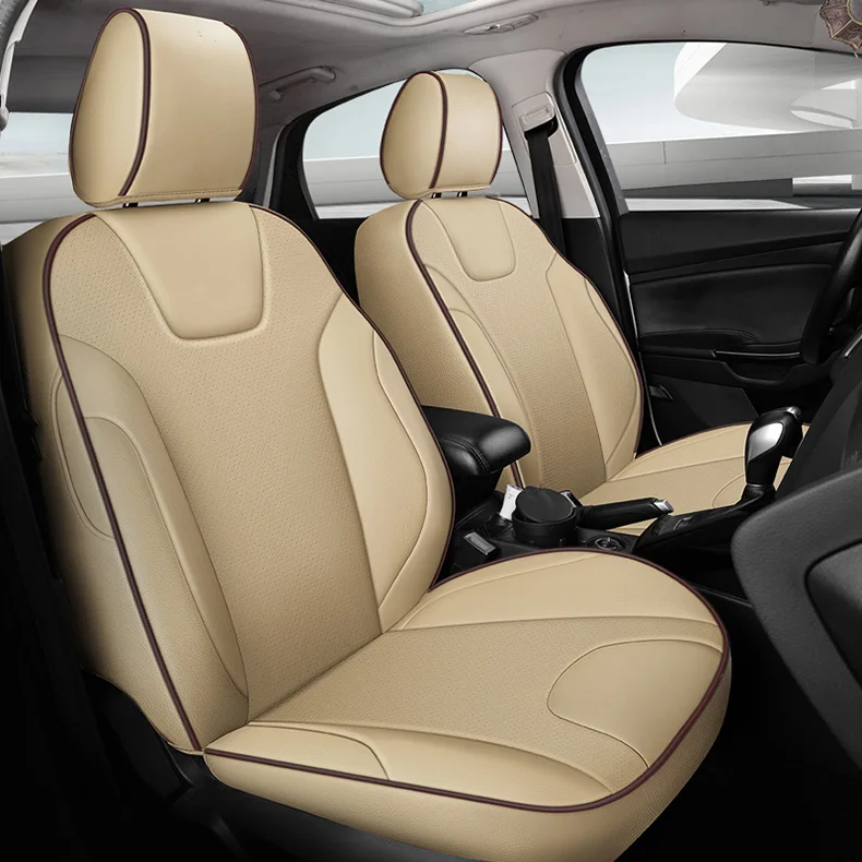 Чехлы для автомобильных сидений кожаные для Ford Edge Focus авто товары автокресла внимание бежевый черный красный аксессуары наклейка на автомобиль