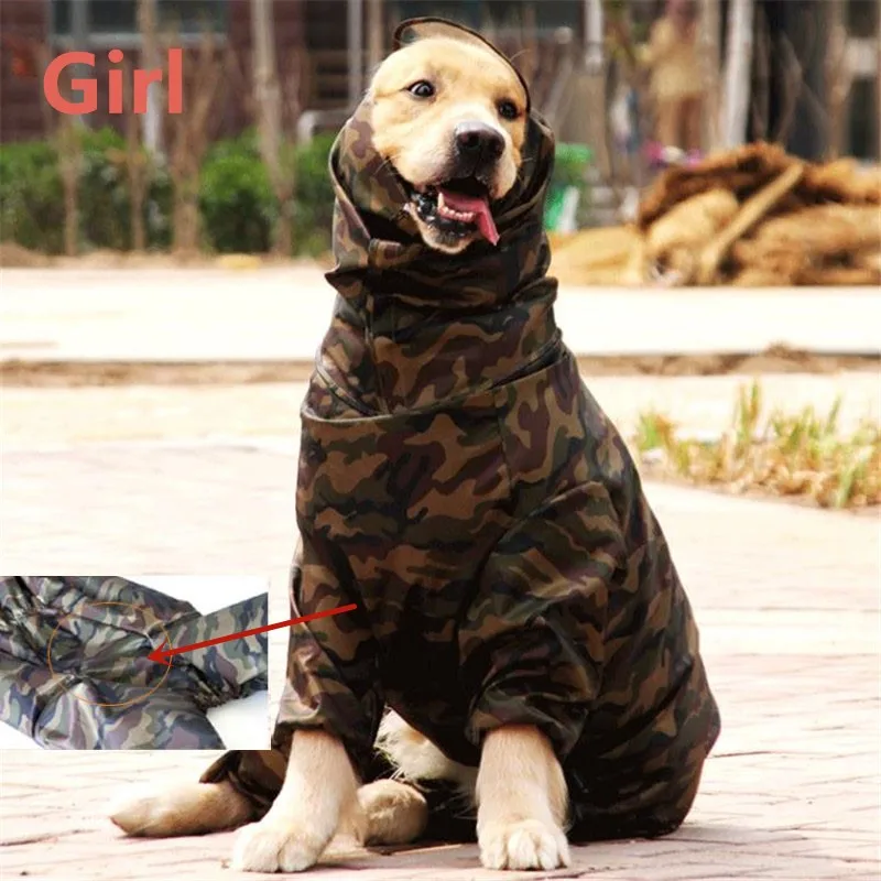 Дождевик для средних и больших собак Хаски самоед большой 6 размеров водонепроницаемый мужской и женский дождевик Comflage одежда костюмы Комбинезоны