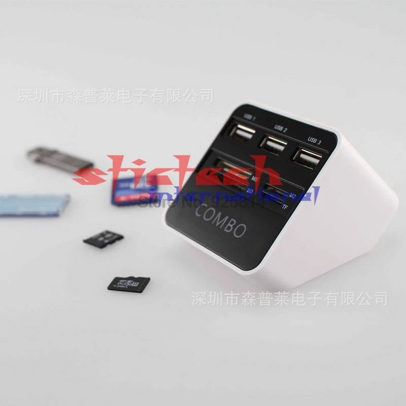 Dhl ИЛИ ems 200 шт. многофункциональный 7 в 1 USB 2 0 кардридер 3 памяти SD MS M2 TF внешний