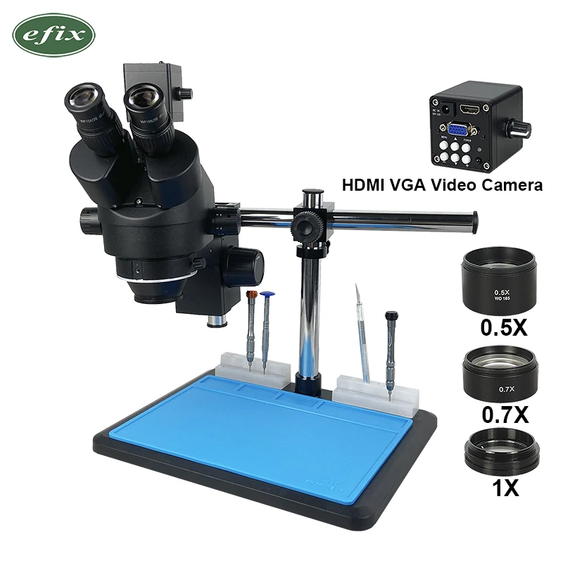 HDMI HD VGA Тринокулярный Стерео микроскоп Simul Focal SONY IMX307 1080P Цифровая камера Телефон PCB