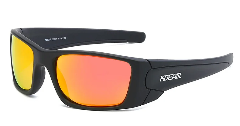 KDEAM Unisex Rectangular Polarized Sunglasses for Men TR90 Frame Fashion Square Fishing Eyewear Outdoor Sports Sun Glasses UV