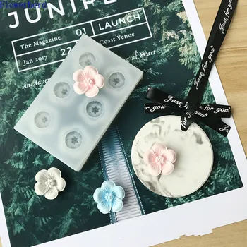 

Korean Car Aromatherapy Plaster Mold Six Little Flowers Chocolate Cake Fondant Silicone Mold Cake Decorating Tools Candy Molds