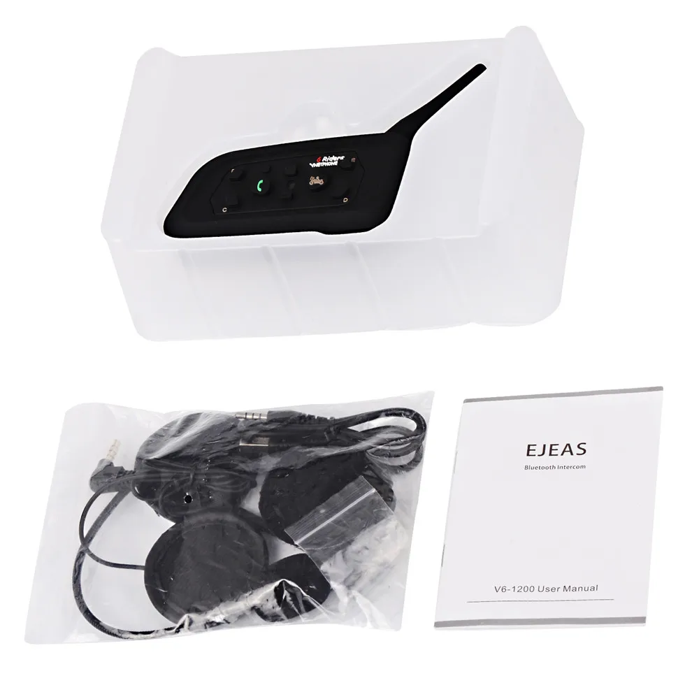 V6-1200, мотоциклетный шлем, Bluetooth наушники, 1200 метров, дуплекс, для езды, Bluetooth, рация, гарнитура для спорта