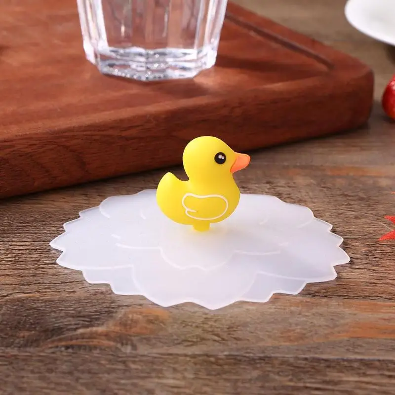 

Silicone Cup Cover Transparent Cherry Heat-resistant Dustproof Reusable LId