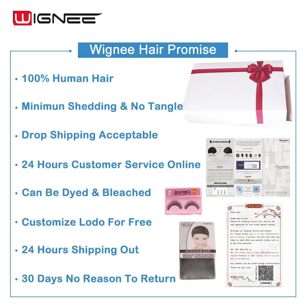 Парики из натуральных волос на шнурках Wignee для черных женщин заколки Смешанные