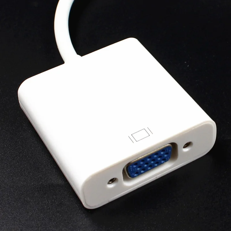 Для MacBook Air Pro iMac Mac Mini Thunderbolt Mini display port Mini DP To VGA Кабельный адаптер 1080P(белый