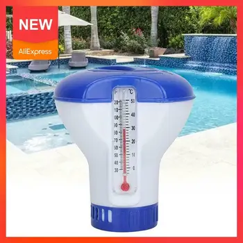 

5 Inch Swimming Pool Floating Chemical Chlorine Dispenser with Thermometer Disinfection Automatic Applicator Pump