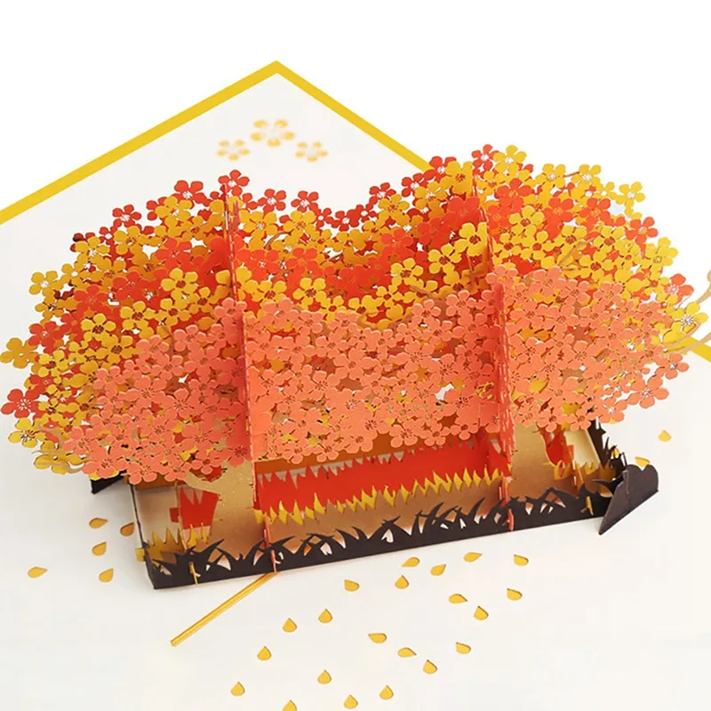  Stereo Cherry Blossom Tree Pops Up Card Greeting Card Postcard Flower Card For Handmade Birthday Gi - 4000562048000