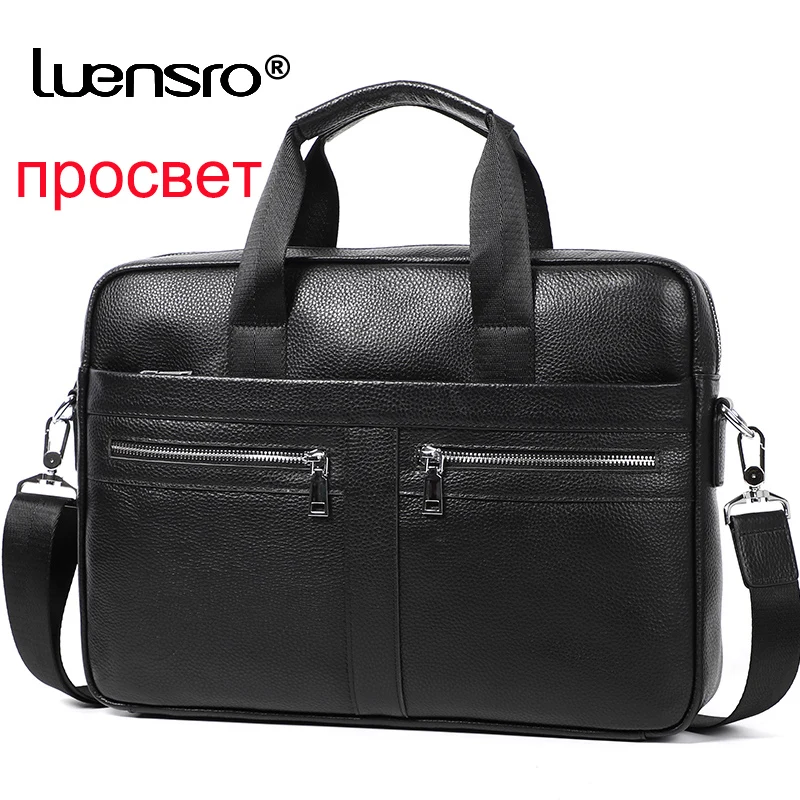 Мужской портфель из 100% натуральной кожи мужская сумка повседневная для ноутбука