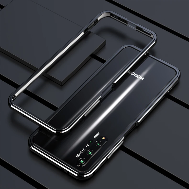 Черный Для huawei Nova 5t чехол роскошный глянцевый алюминиевый бампер чехол для huawei Nova 5t чехол fundas Honor 20 чехол с металлической рамкой - Цвет: Черный