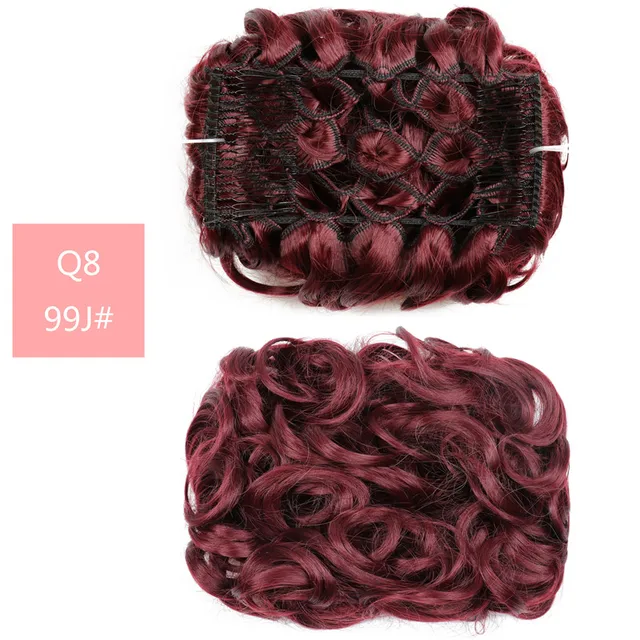 Synthetic Curly Elastic Band Chignon Plastic Comb Clips in Hair Extension Hair Bun Updo Cover Hairpieces Hair Accessories Q8 99J