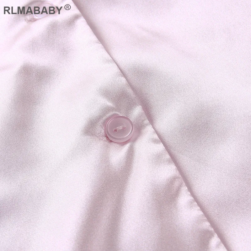 Solid Notched Collar Silk Satin Blouse Elegant Soft Short Sleeve Button Summer Women Tops 2020 Office Lady Fashion Pink Blouse