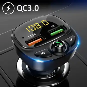 

FM Transmitter bluetooth Car Kit MP3 Player LED Dual USB 4.1A Car Charger Voltage Display Micro SD TF Music Playing