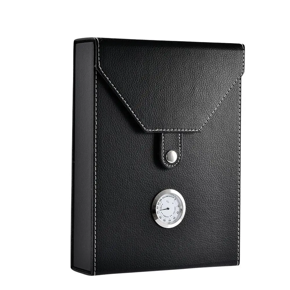 

Mini Portable Leather Cigar Travel Humidor Box Cigarette Storage Case Container