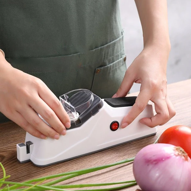 USB Electric Knife Sharpener Stone Whetstone Knives Scissors Diamond Fine  Grinding Blade With Cover Sharpeners Kitchen Tool