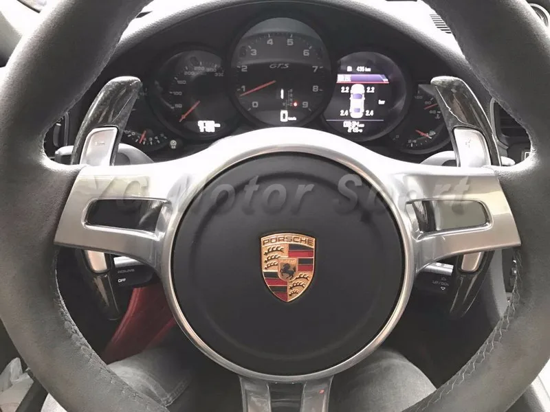 Porsche 911 997 991.1 918 970 971 Panamera 958 Cayenne Sport Model GT3RS Extended PKD Shift Paddle DCF Twill Weave Glossy Finish  (8)