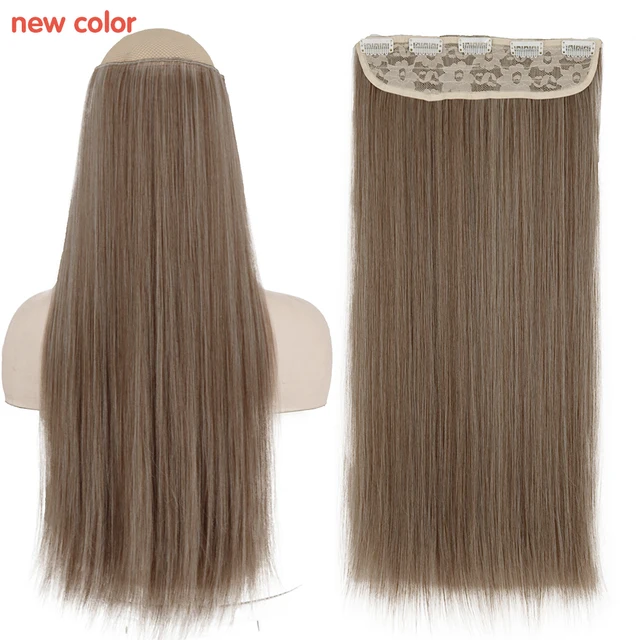 MERISIHAIR 32inch Synthetic Hair Extensions One piece 5 Clips Long Straight High Temperature Fiber Black Brown Hairpiece 1012-M12-613