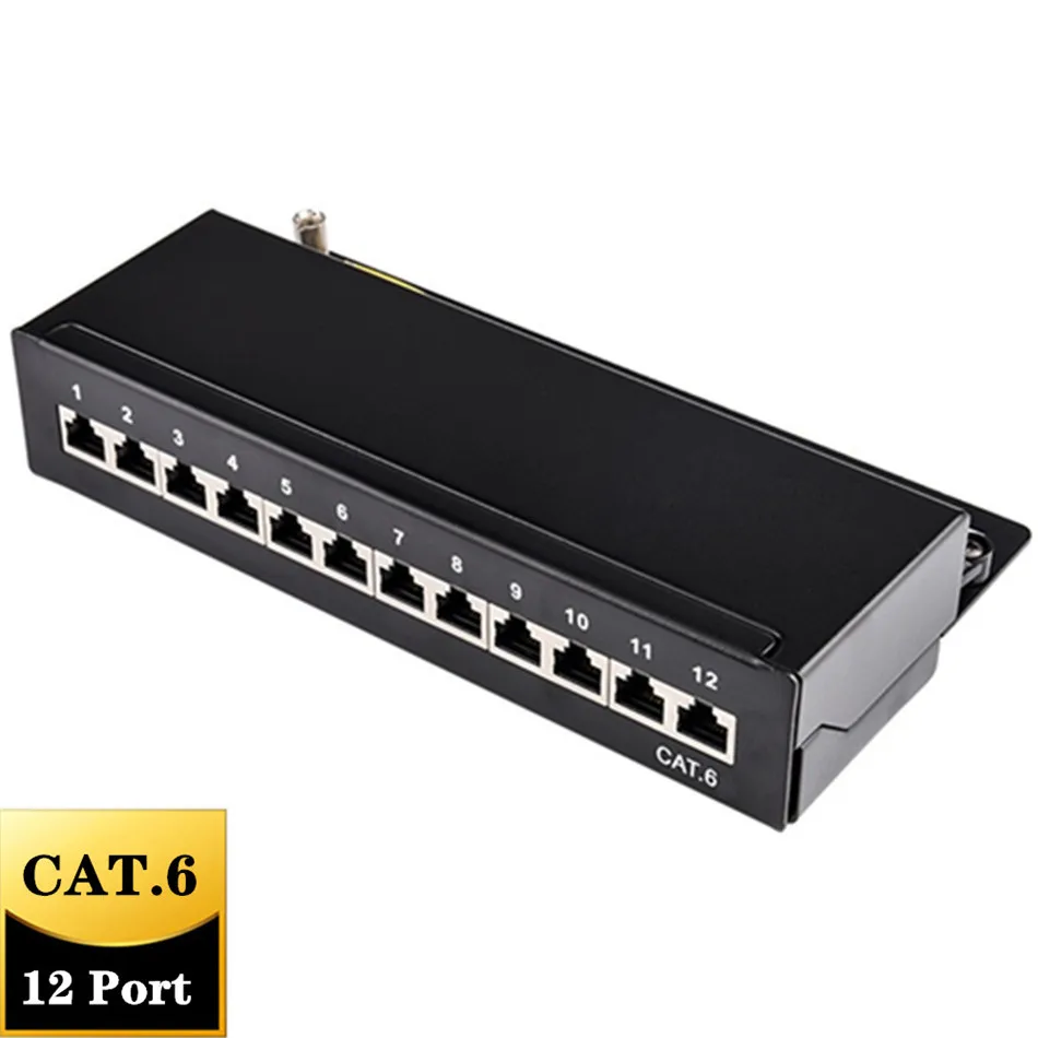 12 портов Cat 6A экранированный Кабельный органайзер сетевой патч панель мини
