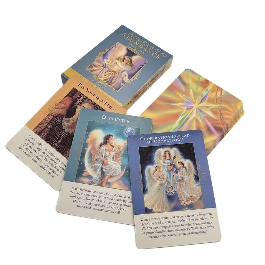 Unique Pattern Fate Divination Card Future Telling Tarot Card Deck Party Board Game GLOGLOW Angels of Abundance Oracle Cards 