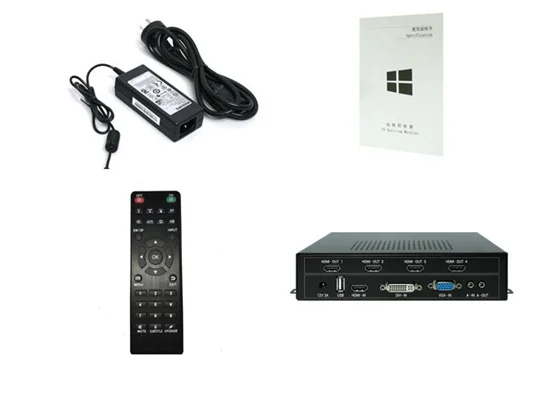 BOHOW видео настенный контроллер 2x2 видео процессор 2x2 1x3 1x2 для WITHHDMI DVI VGA USB