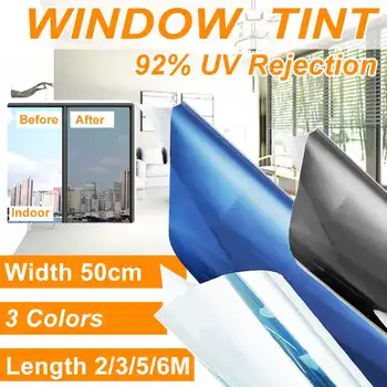 

2/3/5/6mx50cm One Way Mirror Window Film Vinyl Self-adhesive Reflective Insulation Solar Film Privacy Window Tint for Home Car