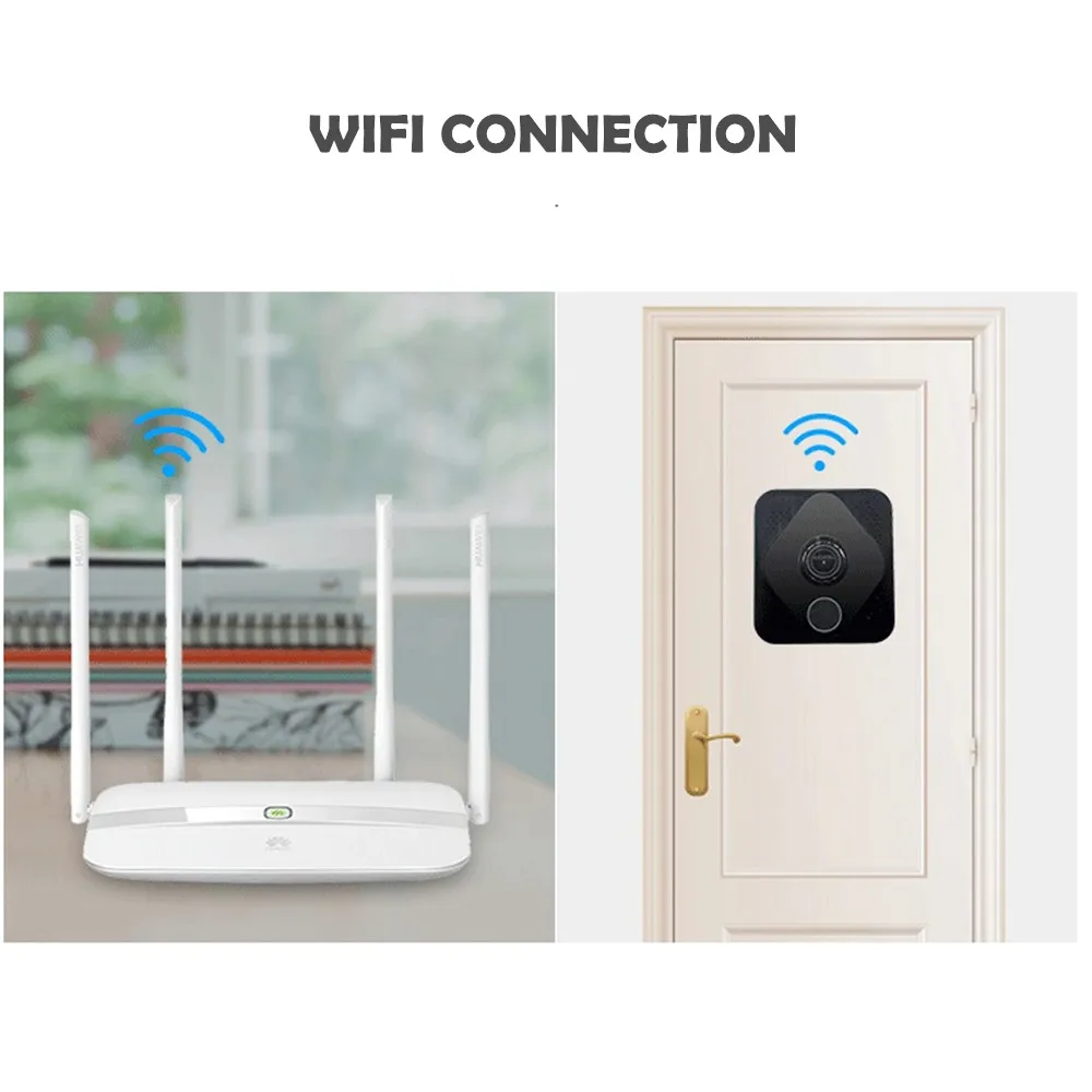 Wifi умный видео дверной звонок, умный дом беспроводной дверной звонок наблюдения камера домофон с питанием от аккумулятора