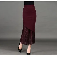 Модная кружевная юбка в стиле «рыбий хвост» для вечеринки, высокая талия, приталенная, элегантная, темпераментная, необычная, на молнии, удобная Юбка До Колена