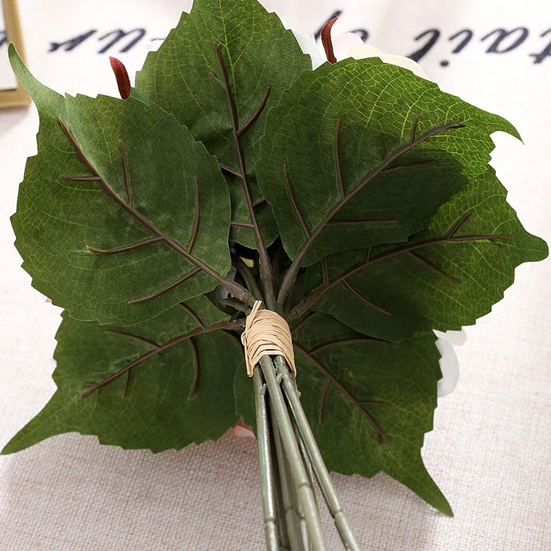 YO CHO Wedding Flowers Aritificial Roese Birdal Bouquet Artifical Silk Hydrangea Flowers for Home Party Decor