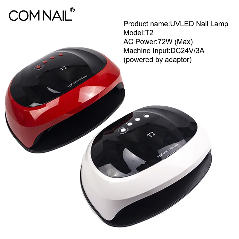 

T2 72W Nail Dryer LED Lamp 36PCS LEDs Dual Hands Nail Lamp For Curing UV Gel Nail Polish With 10/30/60s Timer Smart for Manicure