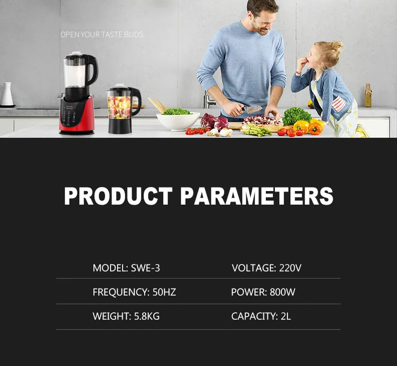 Fully Automatic Juicer Blender Multifunctional Household Mixer Heating Full Nutrition Soymilk Machine SWE-3