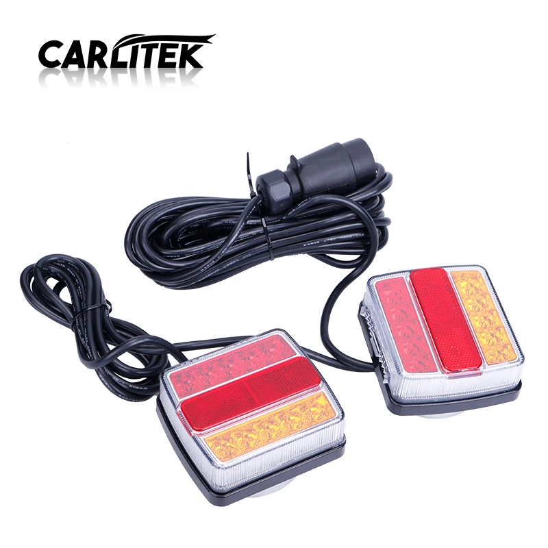 CARLitek 12 В светодиодный задний фонарь желтый красный указатель поворота 12 В предупреждающий сигнал поворота лампа автомобиль грузовик прицеп задняя лампочка с магнитом