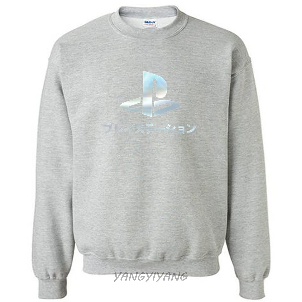Толстовка с логотипом Playstation для мужчин; модные роскошные Брендовые мужские хлопчатобумажные толстовки в стиле хип-хоп; осенняя одежда; рождественские подарки - Цвет: grey