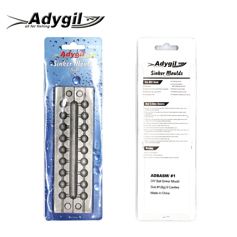 Adygil DIY рыболовный шар грузило прессформы ADBASM/#1 шариковый грузило 8 г 9 полостей