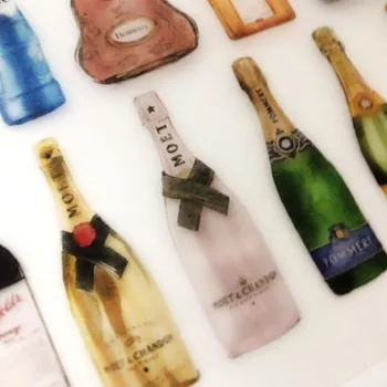 

Lovely Drink Sweet Red Wine Beer Champagne Drink Sulfuric Acid Paper Material DIY Decorative Stationery Office Kawaii Stickers