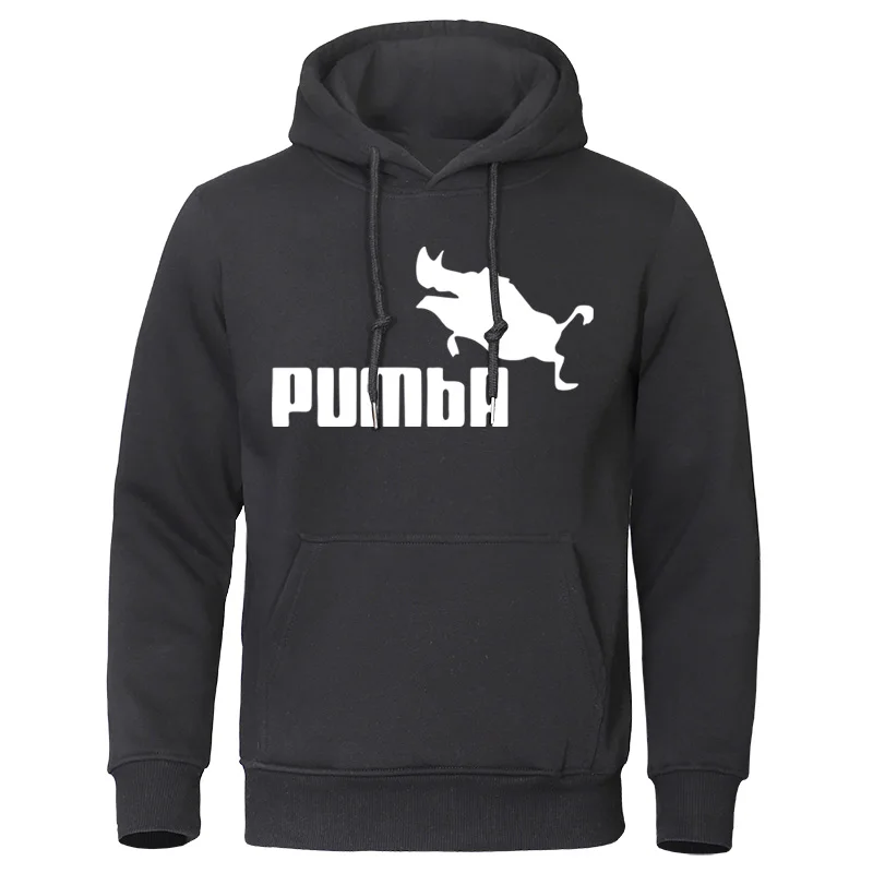 Брендовые мужские толстовки осень зима костюм Homme толстовки с надписью «pumba» забавная мужская одежда хлопок хип-хоп топы Модные пуловеры - Цвет: black 5