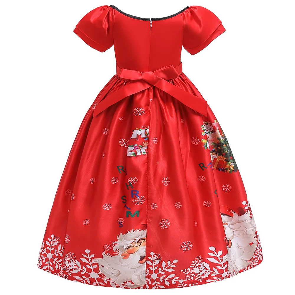 Teens Girls Party Dresses For Girls Kids Santa Claus Print Ball Gown Girls Clothes Children Clothing Carnival Christmas Dress (24)