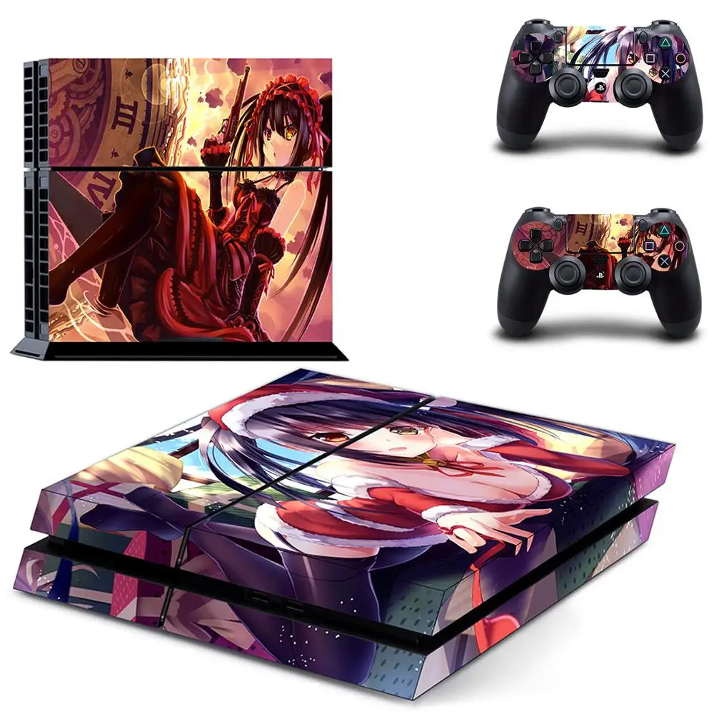Аниме милая девушка Tokisaki Kurumi PS4 наклейка s Play station 4 наклейки для кожи наклейки для playstation 4 PS4 консоль и контроллер скины