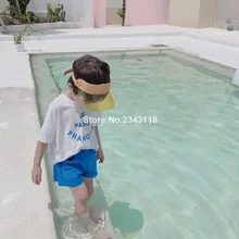 Лето, повседневные хлопковые льняные шорты для мальчиков и девочек Детские однотонные универсальные шорты пляжные горячие шорты для детей от 1 до 6 лет