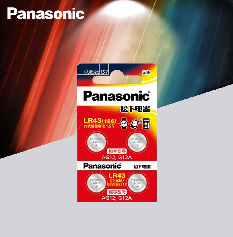 4 шт./лот Panasonic AG12 LR43 186 0% Hg для часов игрушек 1 5 в щелочные батареи калькулятора |