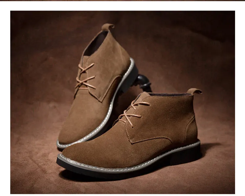 Fashion Leather Boots Men Ankle Flats Men Boots Autumn Winter Casual Men Shoes Boots Designers Plus Size 46 High Quality