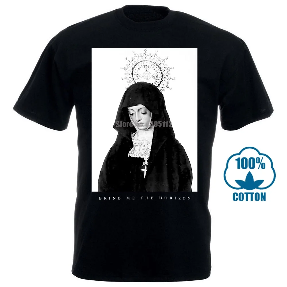 Футболка с надписью Bring Me The Horizon Men'S Nun черная 011776 |