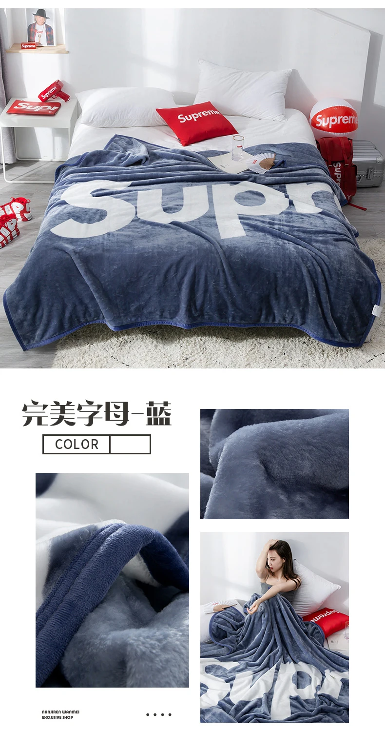 Flannel Fleece Blanket thick warm comfortable Travel Blankets Office nap blanket Sofa soft bedding comforter summer quilts