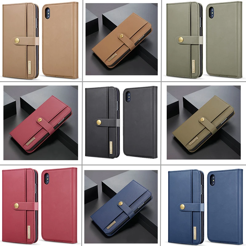 Магнитный съемный чехол для iPhone 7, 8, 6, 6s Plus, роскошный кожаный чехол для iPhone XS Max, XR, X, флип-держатель для карт, чехол для телефона, Funda