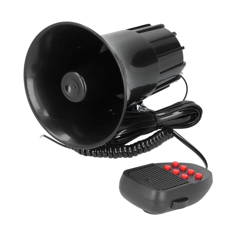 100W 12V Car Warning Alarm 7 Sound Police Fire Siren Horn Loud Speaker with Mic 