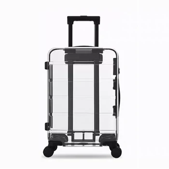 

New Latest Luxury Transparent Suitcase Fashion Brand Rolling Luggage Boarding Trolley Case Men/Women Carry On Luggage Travel Box