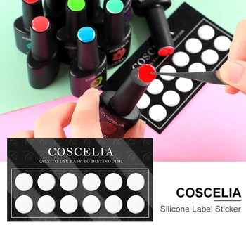 

COSCELIA Silicone Label Sticker For Gel Display Adhesive Silicone Paster Button Nail Tool UV Nail Polish Peas Label Sticker